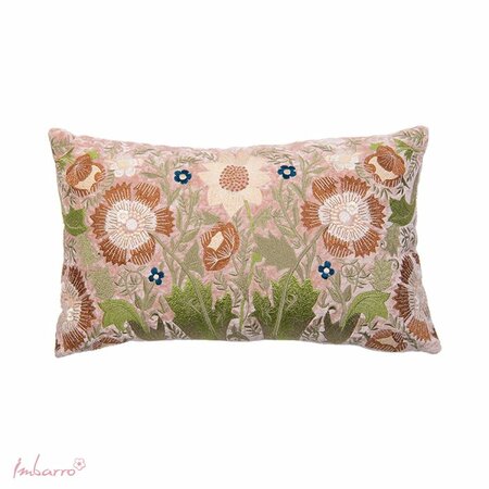 Sierkussen - Jasmijn - geborduurd - Roze - 30x50cm 