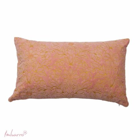 Sierkussen - Zinnia - geborduurd - Roze - 30x50cm 