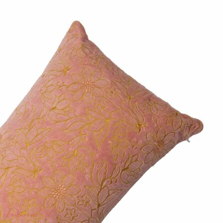 Sierkussen - Zinnia - geborduurd - Roze - 30x50cm 