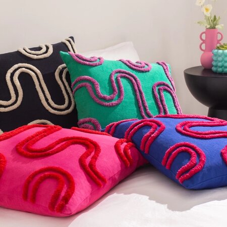  Cushion cover – Archie Tufted – Cobalt/Pink – 45x45 cm 