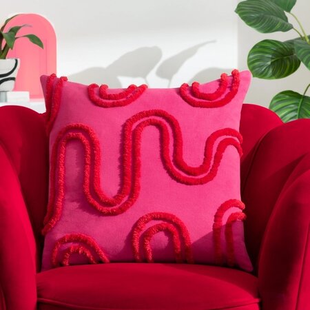Cushion cover – Archie Tufted – Pink/red – 45x45 cm 