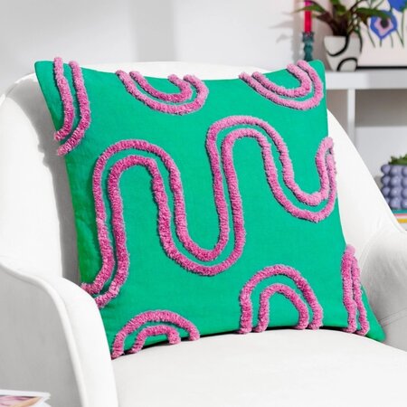 Cushion cover – Archie Tufted – Turquoise/Purple – 45x45 cm 