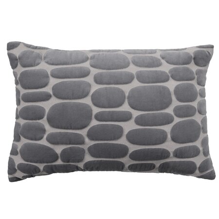 Decorative cushion cover – Boulder - Embroidered – Steel – 40x60 cm 