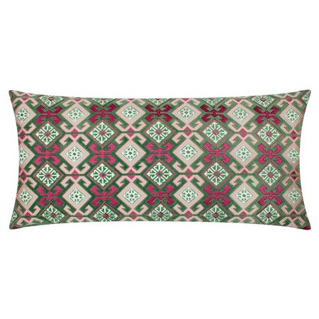 Decorative cushion – Laurel – Cerise/Jade – 30x60 cm