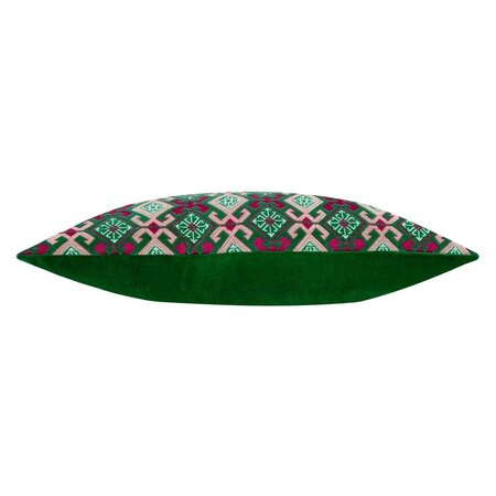 Decorative cushion – Laurel – Cerise/Jade – 30x60 cm
