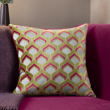 Cushion cover – Ledbury – Lime/Pink – 45x45 cm