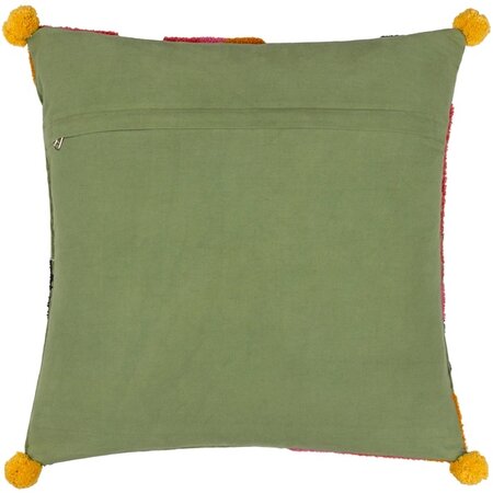 Cushion cover – Poppy – Khaki/Pink – 50x50 cm