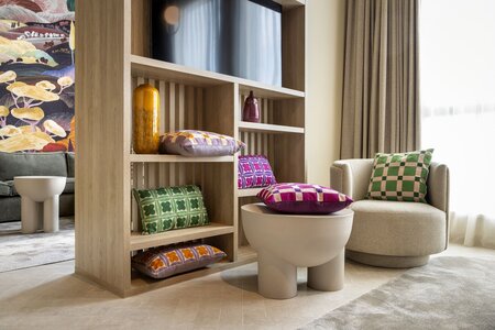 Blocks – 45x45 cm – Geometric & stylish in lavender 