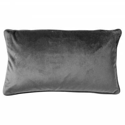 FINN – Cushion 30x50 cm – Velvet lumbar cushion – Charcoal Gray 🖤✨