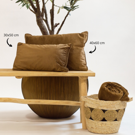 FINN – Cushion 40x60 cm – Velvet – Tobacco Brown 