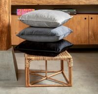 FINN – Cushion 45x45 cm – Velvet – Charcoal Gray - antraciet