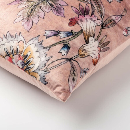 Flore – Cushion 45x45 cm – Floral Print & Velvet 